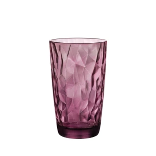 【Bormioli Rocco】鑽石玻璃杯 紫色 470ml 6入(玻璃杯)