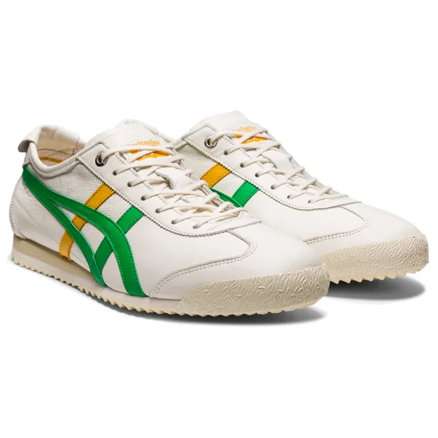 【Onitsuka Tiger】鬼塚虎 官方旗艦店 MEXICO 66 SD 休閒鞋 米底綠邊(1183A872-107)