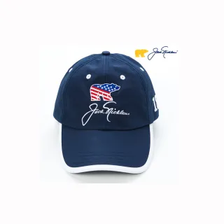 【Jack Nicklaus 金熊】金熊GOLF美國熊LOGO可調節式帽(深藍色)