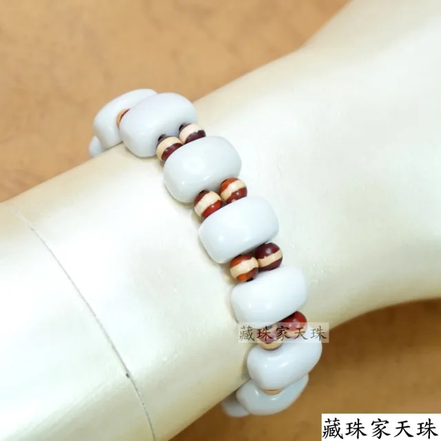 【藏珠家】白玉髓小板珠天珠手鍊