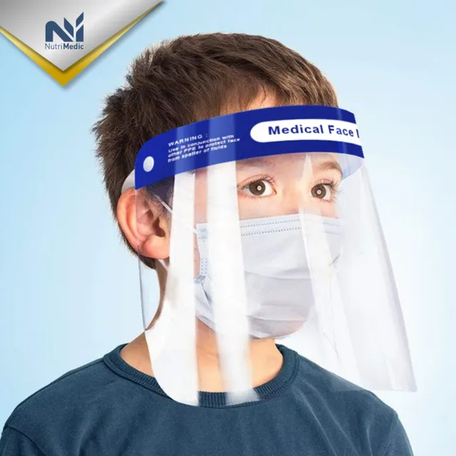 【Nutri Medic】全透明輕便防護隔離面罩*4入+兒童全透明防護隔離面罩*4入-家庭組(防飛沫風塵起霧隔離面罩)