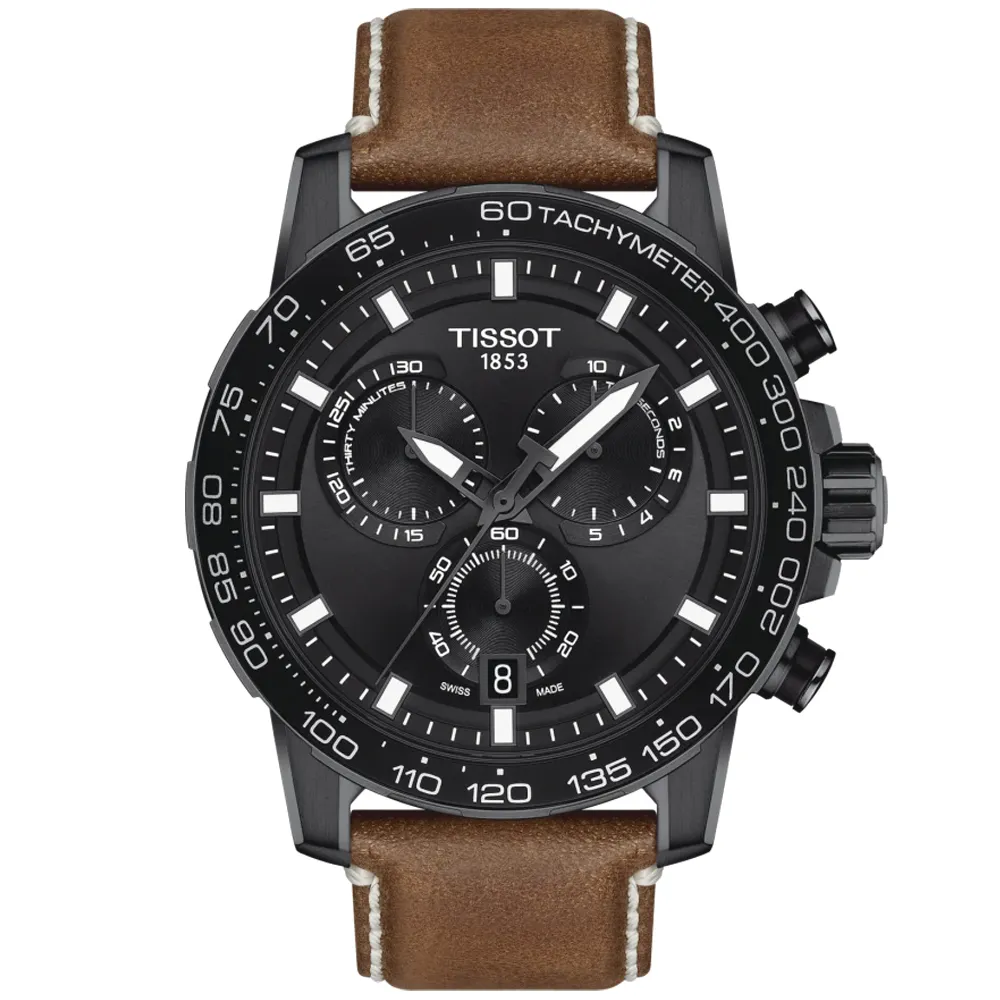 【TISSOT 天梭】Supersport 三眼計時手錶-45.5mm 送行動電源 畢業禮物(T1256173605101)