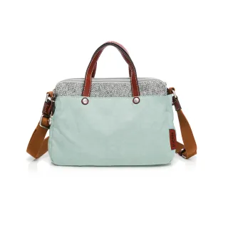 【tripose】漫遊系列岩紋雙拉鍊手提斜背包(薄荷綠)