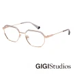 【GIGI Studios】極細六角形光學眼鏡(金 - YOUNG-6556/4)