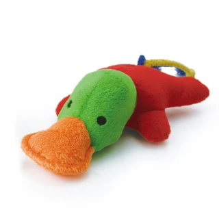 【EARTH PET 日本寵物星球】潔牙尾巴陪伴狗玩具-飛天鈴鐺鴨(細緻的嬰兒等級材質/狗玩具)