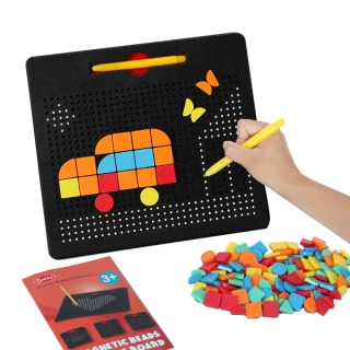 【Onshine】兒童塗鴉創作磁力珠畫板結合馬賽克益智玩具-大尺寸(益智玩具/DIY/聖誕禮物)