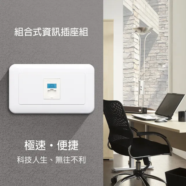 【朝日電工】組合式單資訊插座組-8P8C(資訊插座組)
