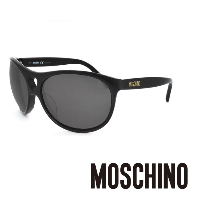【MOSCHINO】義大利 愛心圓框 摩登太陽眼鏡(黑-MO50001)