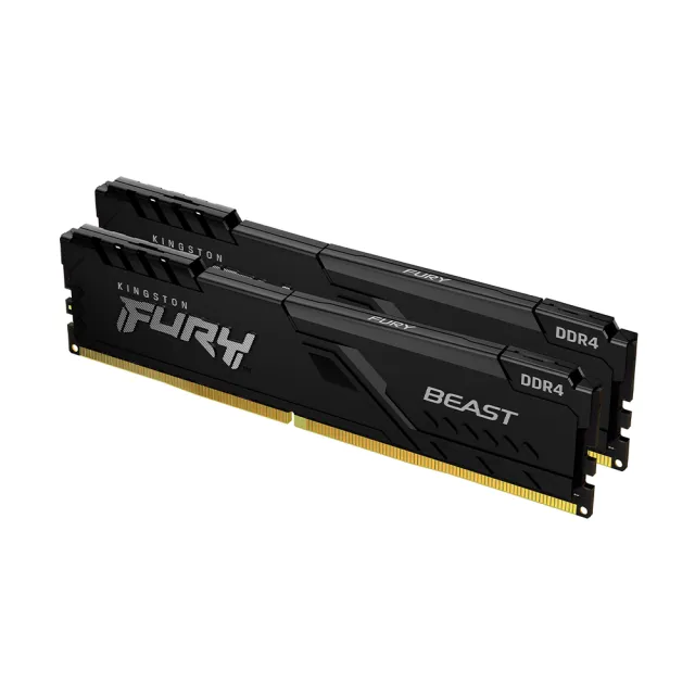 【Kingston 金士頓】FURY Beast DDR4 3600 32GB 16GB x2 PC 記憶體 黑 KF436C18BBK2/32 *超頻