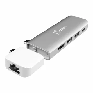 【j5create 凱捷】USB-C 6合1磁吸式 擴充基座套件組-JCD387EK