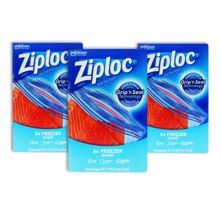 【Ziploc 密保諾】雙層夾鏈冷凍保鮮袋-中(54入/盒*3組)