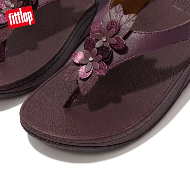 【FitFlop】LULU FLORAL BACK-STRAP SANDALS 可調整式後帶涼鞋(茄紫色)