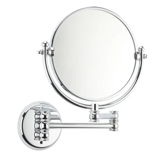 【TaKaYa】雙面伸縮化妝鏡/浴室.卧室鏡/梳妝鏡(銅鍍鉻/需鑽孔/台灣製造)