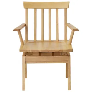 【NITORI 宜得利家居】◆實木可旋轉餐椅2件組 SAZANAMI 橡膠木 木座面 LBR(實木 餐椅 椅子)