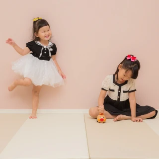 【Mang Mang 小鹿蔓蔓】兒童4cm摺疊地墊/爬行地墊/遊戲地墊/兒童地墊(四折200L-鋼琴拿鐵)