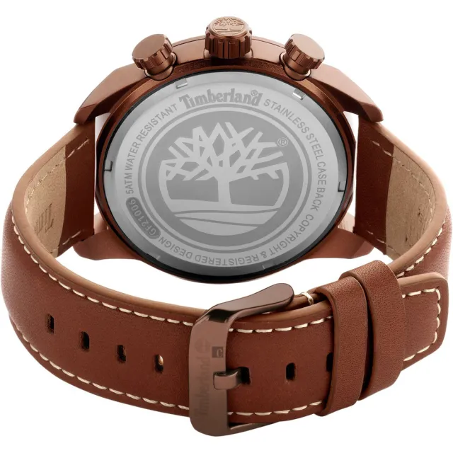 【Timberland】天柏嵐 兩地時間多功能手錶-46mm 畢業禮物(TDWGF2100604)