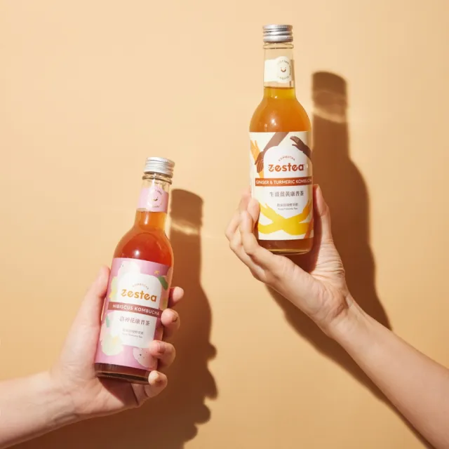 【Zestea Kombucha】洛神花康普茶 300ML*12瓶(無添加、富含益生菌)