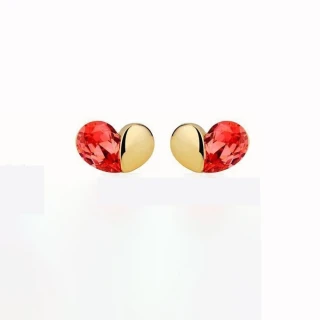 【Mbox】耳環 聽雨-水蓮紅 採用施華洛世奇元素 925銀(施華洛世奇)