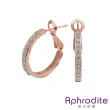 【Aphrodite 愛芙晶鑽】經典圈圈綴鑽造型水鑽耳環(玫瑰金色)