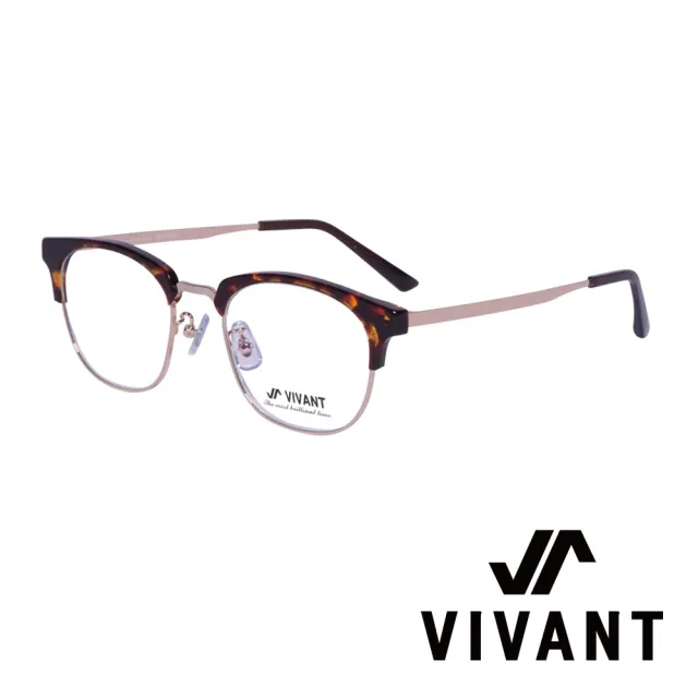 【VIVANT】韓國 潮流眉框 文青光學眼鏡(．琥珀 halves C2)