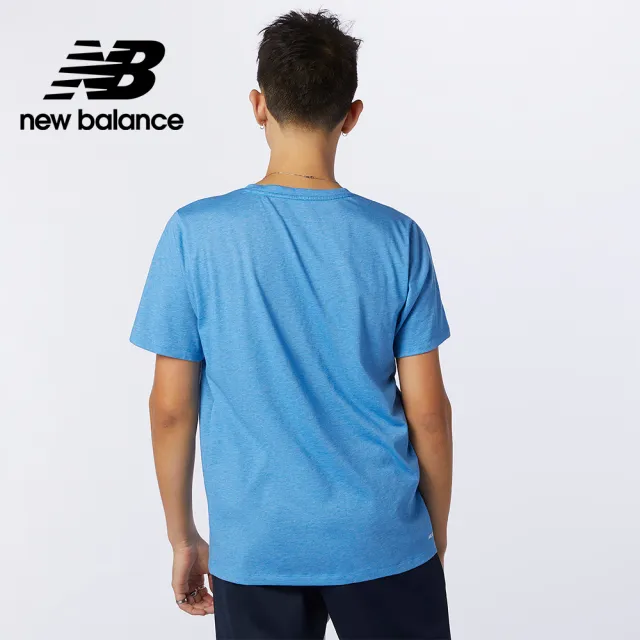 【NEW BALANCE】NB 科技棉短袖上衣_男裝_藍色_MT11070HLU(美版 版型偏大)