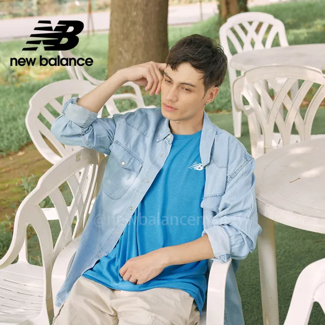 【NEW BALANCE】NB 科技棉短袖上衣_男裝_藍色_MT11070HLU(美版 版型偏大)