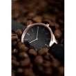 【OBAKU】Kaffe系列 自然美學皮革腕錶-玫瑰金x咖啡(V257LHVNRB)