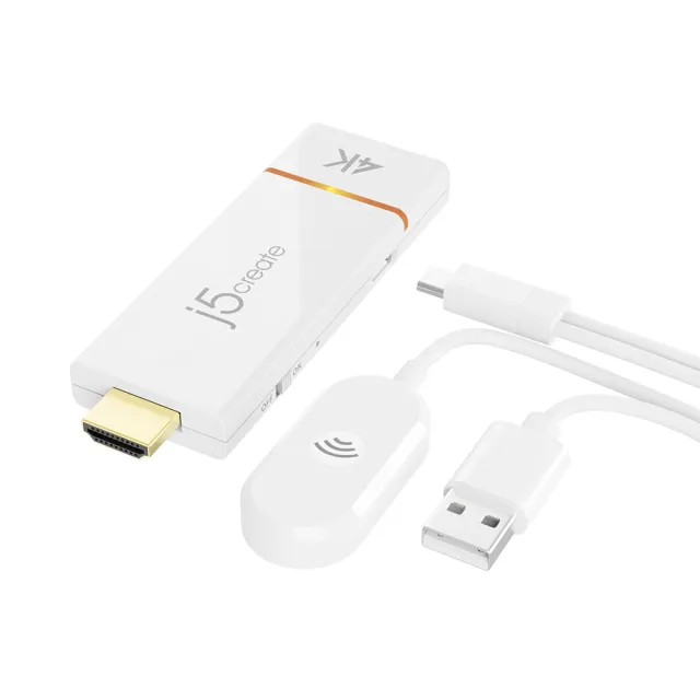 【j5create 凱捷】JVAW76 手機/平板/筆電 4K HDMI無線影音簡報投影組 iPhone iPad Miracast Chromecast