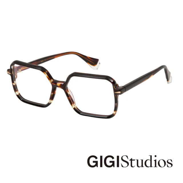 【GIGI Studios】個性設計金飾光學眼鏡(玳瑁 - OLIVIA-6651/2)