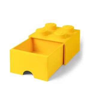 【Room Copenhagen】LEGO Brick Drawer 4樂高積木方塊四紐抽屜盒收納盒-黃色(樂高收納盒)