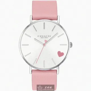【COACH】COACH蔻馳女錶型號CH00051(白色錶面銀錶殼粉紅真皮皮革錶帶款)
