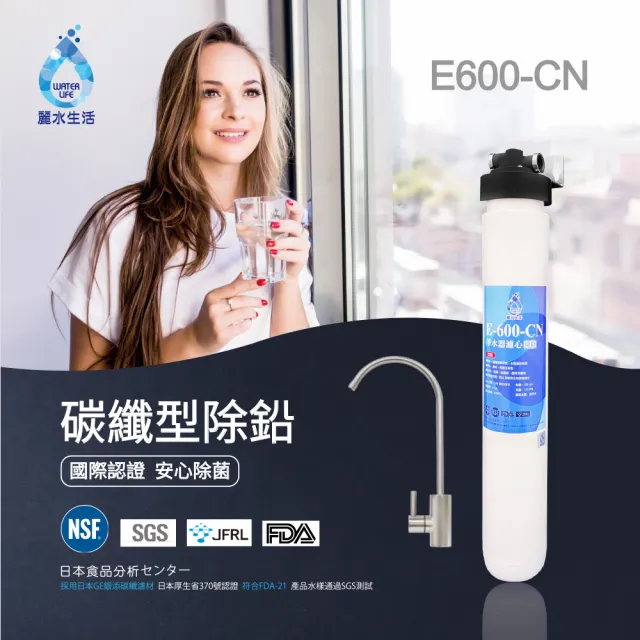 【麗水生活】日本GE600-CN碳纖型除鉛過濾器(過濾淨水器)