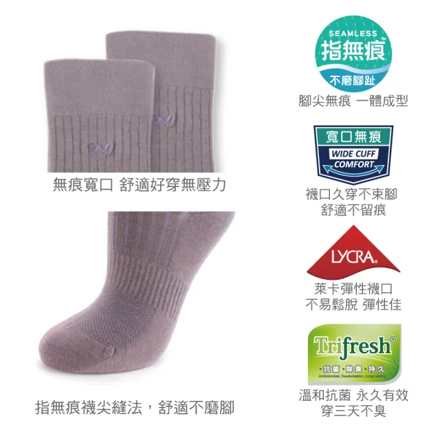 【吳福洋襪品】Trifresh 抗菌除臭 寬口休閒襪(男襪、25~27公分、28~30公分)