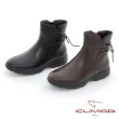 【CUMAR】輕量化彈力裝飾後綁帶短靴(黑色)