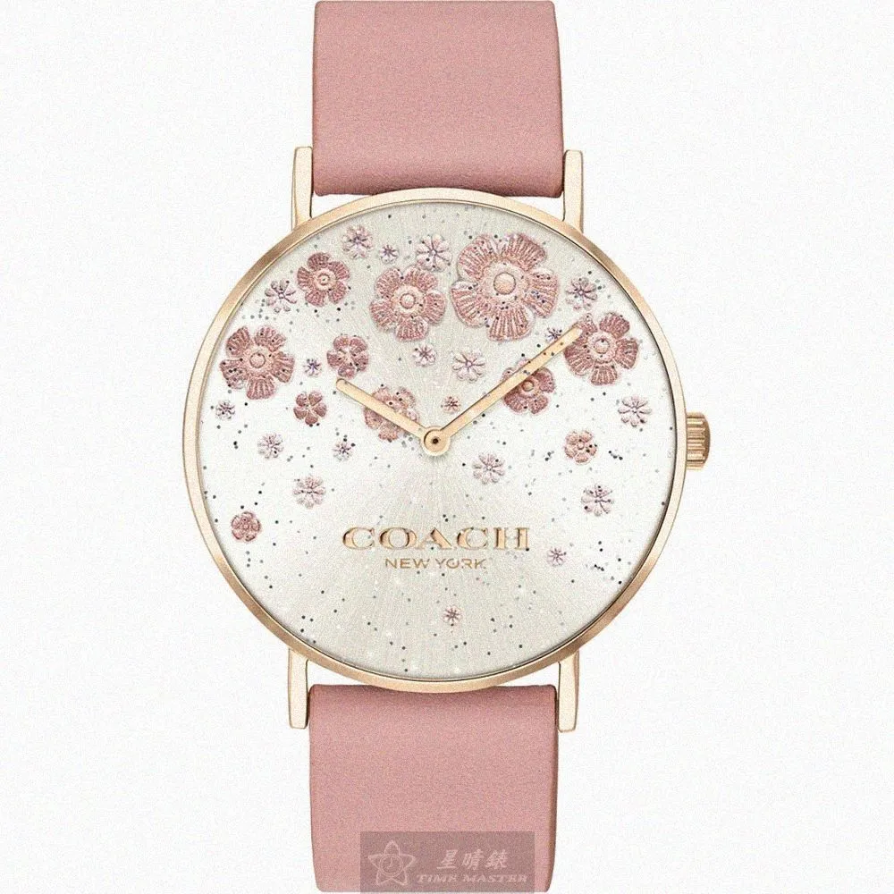 【COACH】COACH蔻馳女錶型號CH00079(白色錶面玫瑰金錶殼粉紅真皮皮革錶帶款)