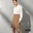 【SST&C 最後65折】羊毛混紡駝色壓摺西裝裙7462112003