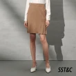 【SST&C 最後65折】羊毛混紡駝色壓摺西裝裙7462112003