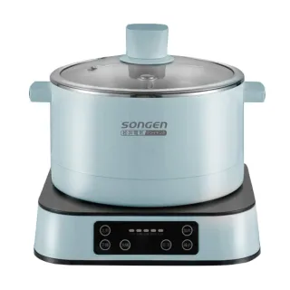 【SONGEN 松井】智慧升降湯料分離多功能料理鍋/電火鍋/電飯鍋/蒸煮鍋(SG-847C-B附升降蒸盤)
