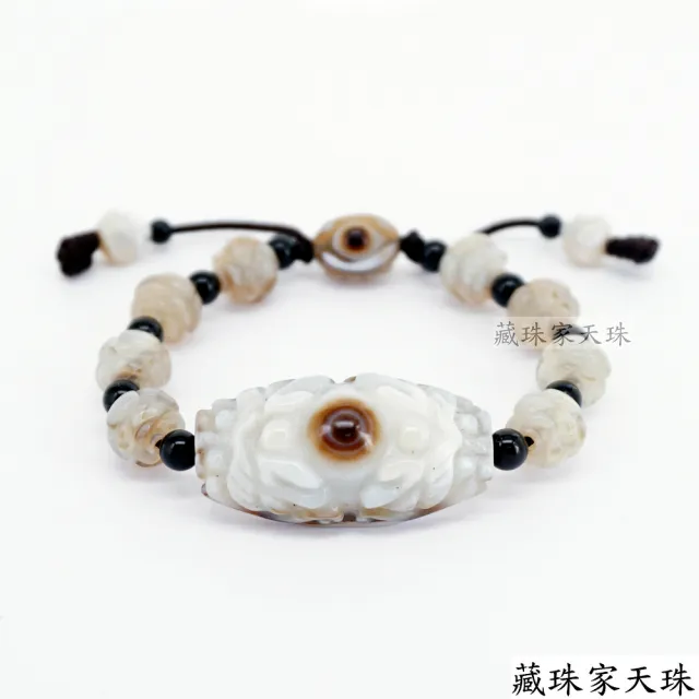 【藏珠家】精品雙龍聚財天眼+蓮花天珠手鍊