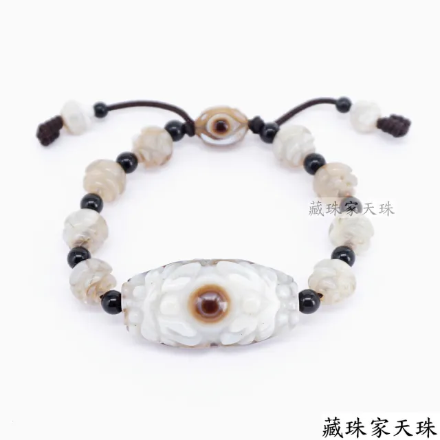 【藏珠家】精品雙龍聚財天眼+蓮花天珠手鍊