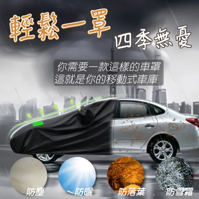 【TBCC】PEVA鋁膜汽車車罩 休旅車款-中型(三層加厚/納米塗層/側開拉鍊/加厚絨毛/防塵/防雨/防曬)