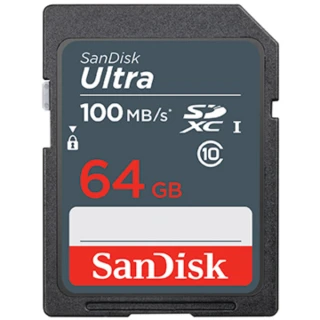 【SanDisk 晟碟】[全新升速版] 64GB UltraSDXC 100MB/s升級 C10 UHS-I 高階相機卡(升速版 100MB/s 7年保固)