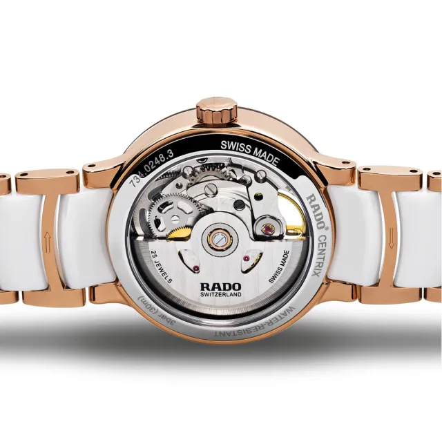 【Rado 雷達表】晶萃系列Centrix陶瓷開心鏤空機械女錶/33mm/R04(R30248902)