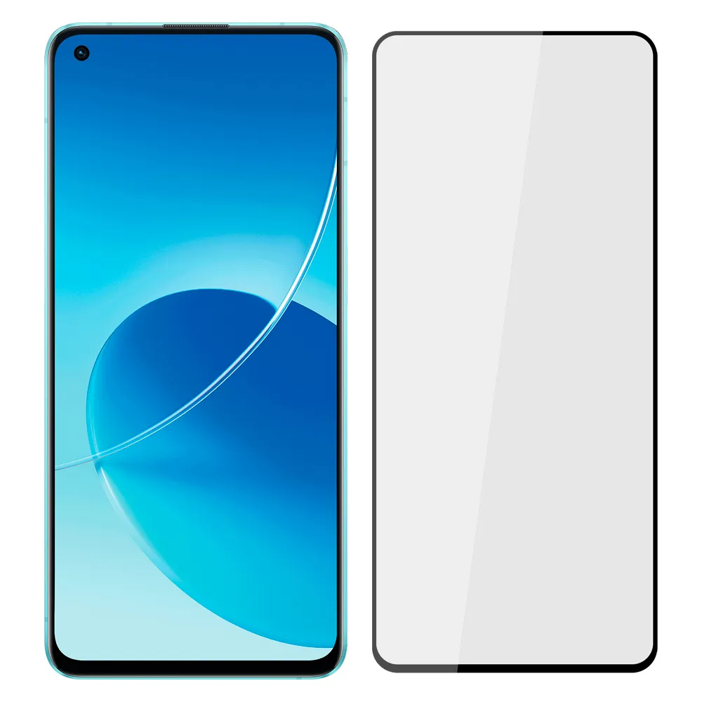 【Ayss】OPPO Reno 6/6Z/6.43吋/2021(平面絲印滿版全膠/鋼化玻璃膜-黑-共用版)