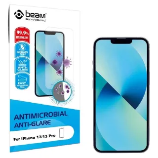 【BEAM】iPhone 13 /13 Pro 6.1 抗病菌+抗眩光螢幕保護貼(2入裝)