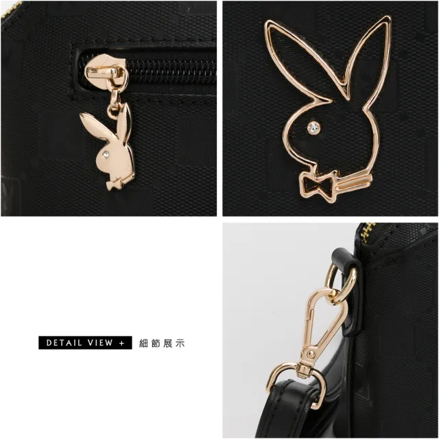 【PLAYBOY】貝殼斜背包 Brilliant系列(黑色)