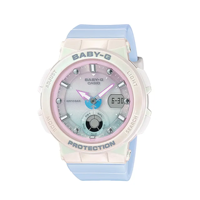 CASIO 卡西歐】BABY-G 海洋風格系列/霓虹照明/41mm/白x紫(BGA-250-7A3