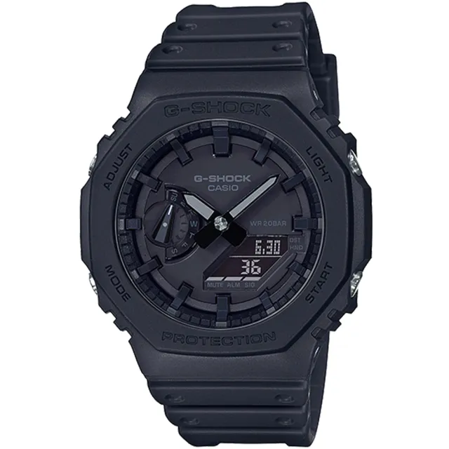 【CASIO 卡西歐】G-SHOCK 八角防護構造雙顯手錶 禮物 開學(GA-2100-1A1/速)