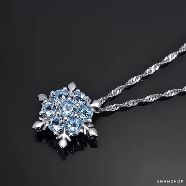 【ENANSHOP 惡南宅急店】雪花水鑽項鍊 韓國氣質 項鍊 鎖骨鍊 水晶項鍊-7351A