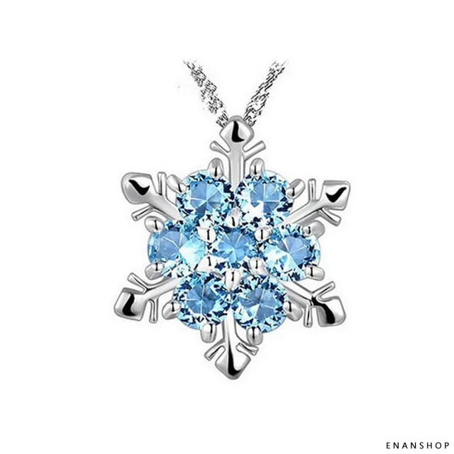 【ENANSHOP 惡南宅急店】雪花水鑽項鍊 韓國氣質 項鍊 鎖骨鍊 水晶項鍊-7351A